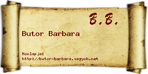 Butor Barbara névjegykártya
